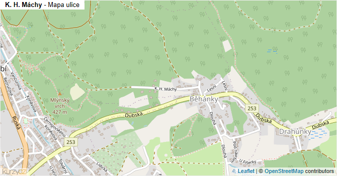 K. H. Máchy - mapa ulice