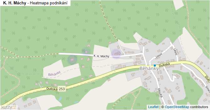 K. H. Máchy - mapa podnikání