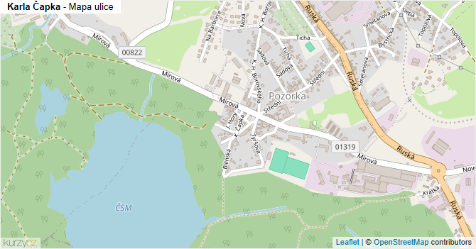 Karla Čapka - mapa ulice