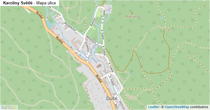 Karolíny Světlé - mapa ulice