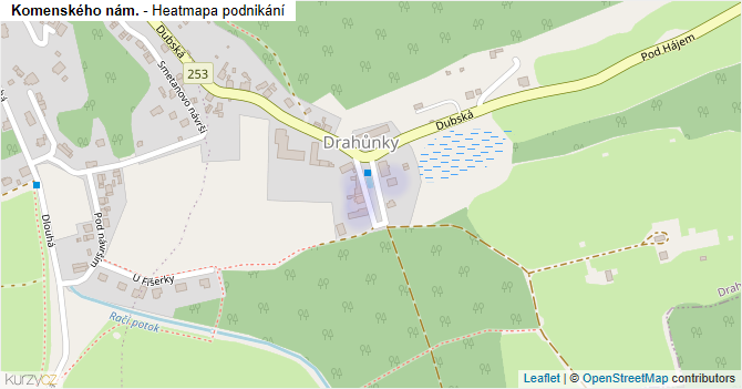 Komenského nám. - mapa podnikání