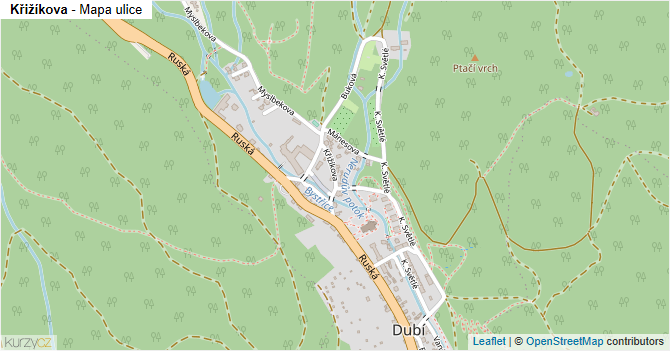 Křižíkova - mapa ulice