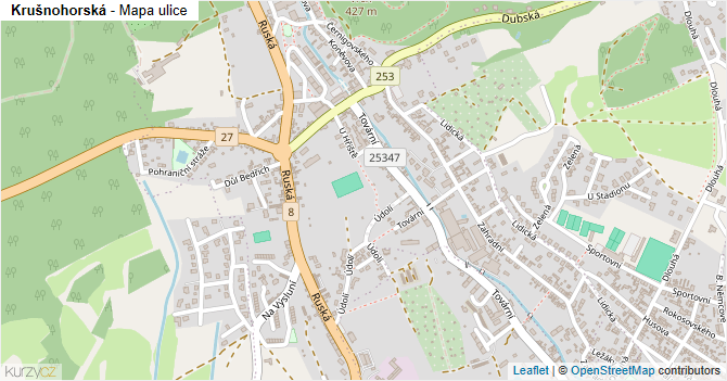 Krušnohorská - mapa ulice