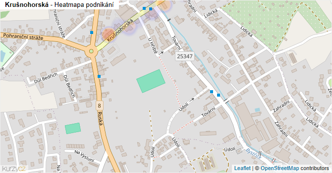 Krušnohorská - mapa podnikání