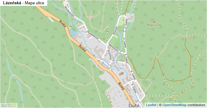 Lázeňská - mapa ulice