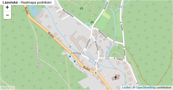 Lázeňská - mapa podnikání
