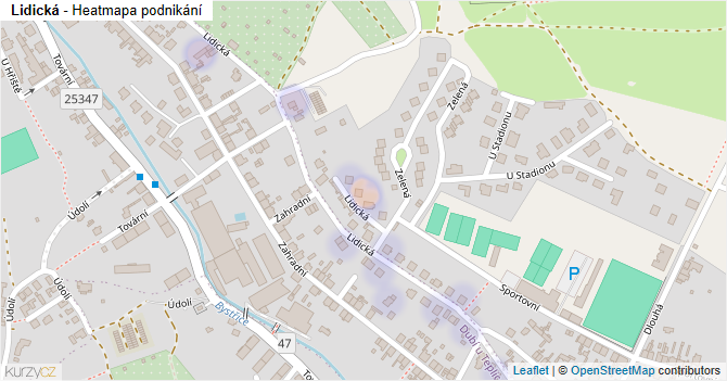 Lidická - mapa podnikání