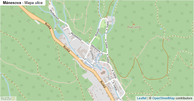 Mánesova - mapa ulice