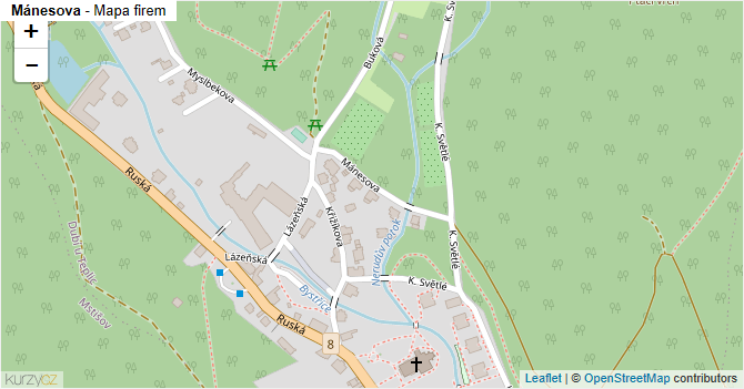Mánesova - mapa firem