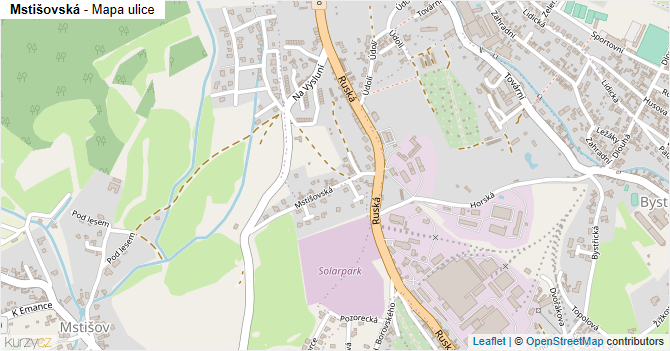 Mstišovská - mapa ulice