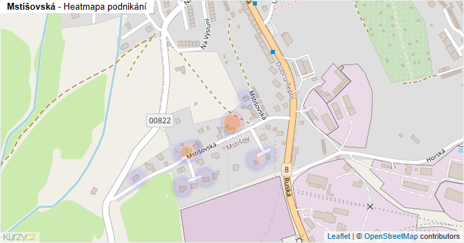 Mstišovská - mapa podnikání
