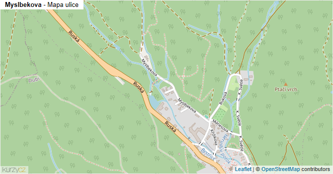 Myslbekova - mapa ulice