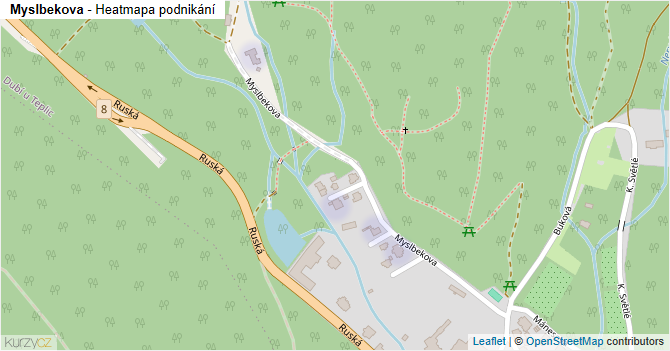 Myslbekova - mapa podnikání