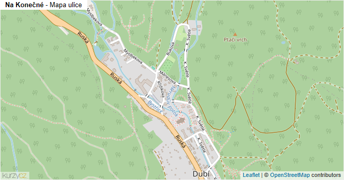 Na Konečné - mapa ulice