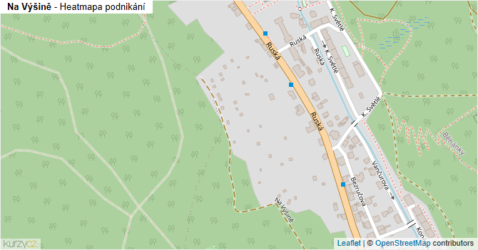 Na Výšině - mapa podnikání