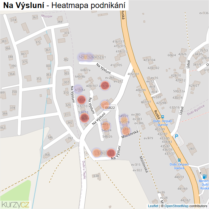 Mapa Na Výsluní - Firmy v ulici.