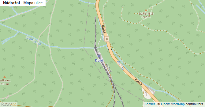 Nádražní - mapa ulice