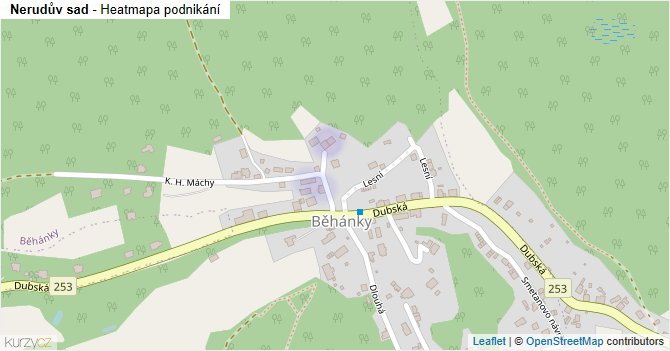 Nerudův sad - mapa podnikání