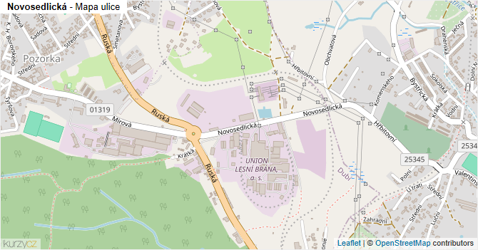 Novosedlická - mapa ulice