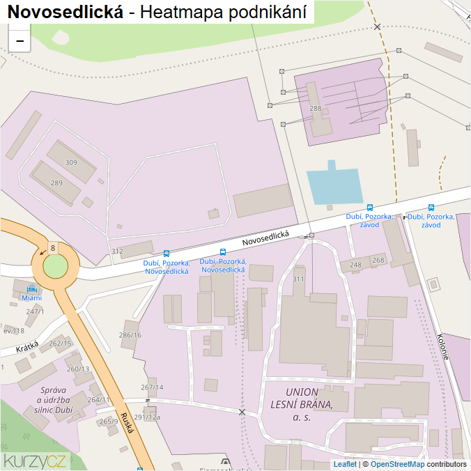 Mapa Novosedlická - Firmy v ulici.