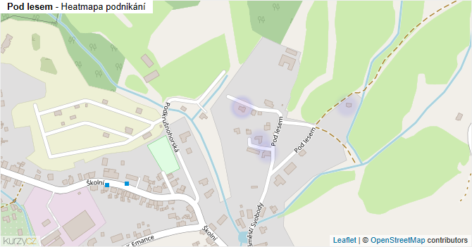 Pod lesem - mapa podnikání