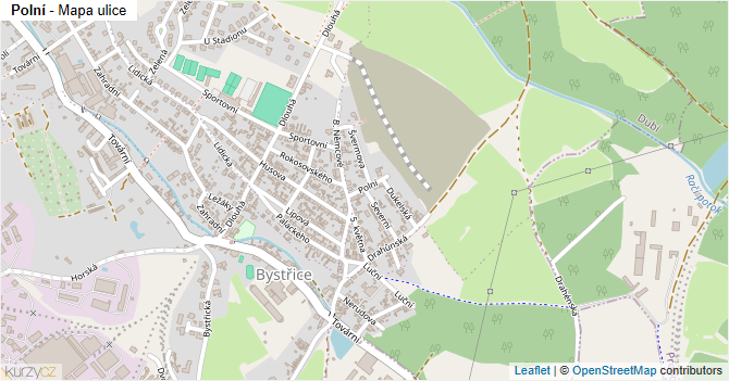 Polní - mapa ulice