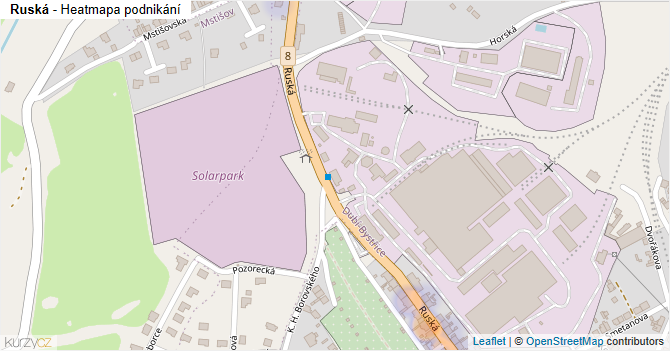 Ruská - mapa podnikání