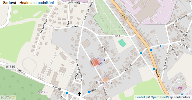 Sadová - mapa podnikání