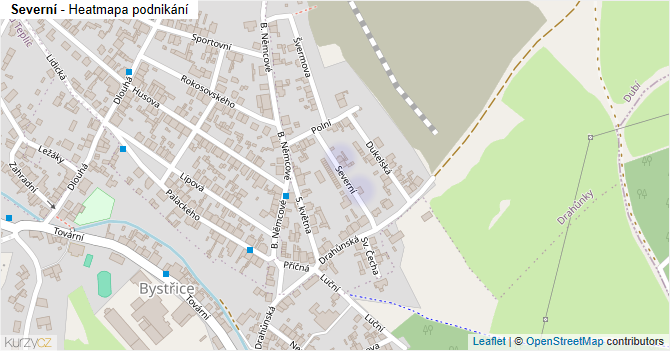 Severní - mapa podnikání