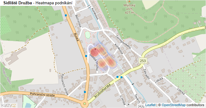 Sídliště Družba - mapa podnikání