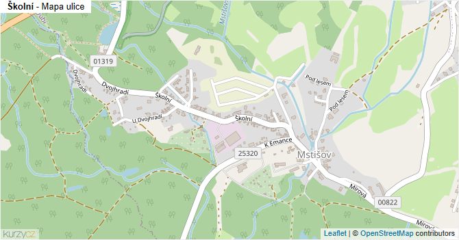 Školní - mapa ulice