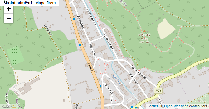 Školní náměstí - mapa firem
