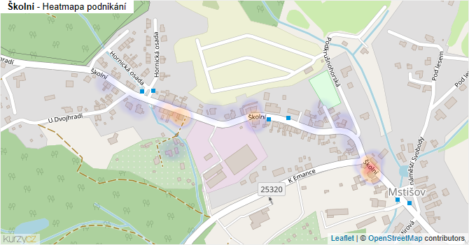 Školní - mapa podnikání