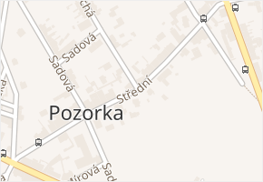 Střední v obci Dubí - mapa ulice
