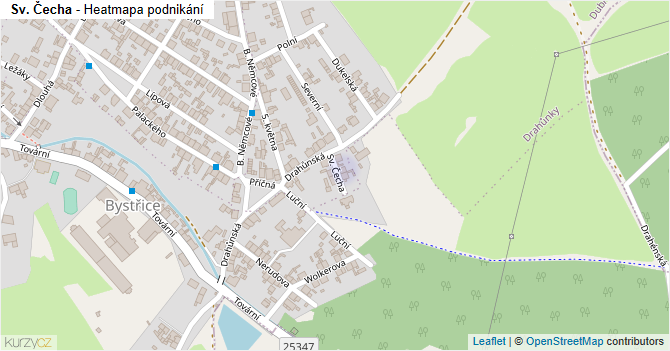 Sv. Čecha - mapa podnikání