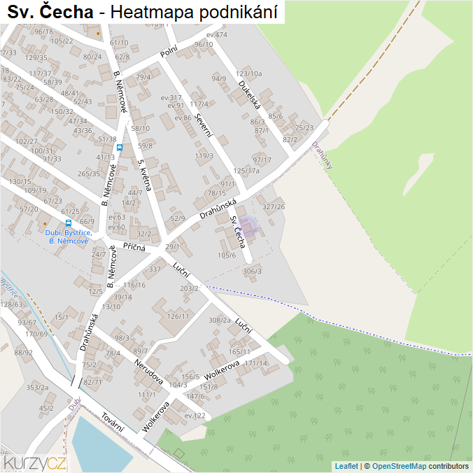 Mapa Sv. Čecha - Firmy v ulici.