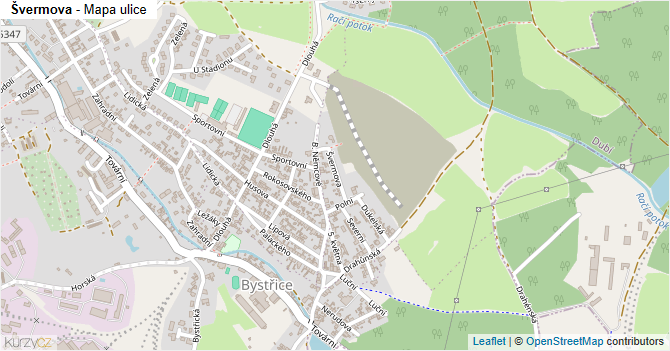 Švermova - mapa ulice