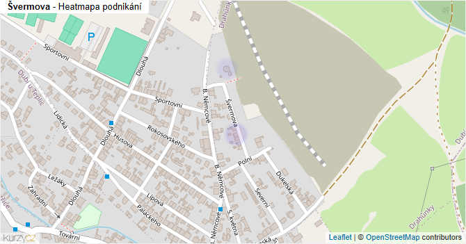 Švermova - mapa podnikání