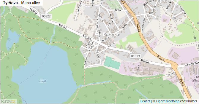 Tyršova - mapa ulice
