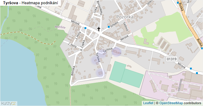 Tyršova - mapa podnikání