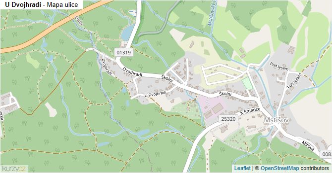 U Dvojhradí - mapa ulice