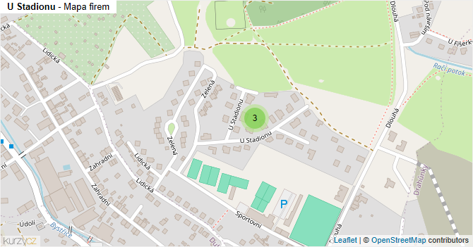 U Stadionu - mapa firem