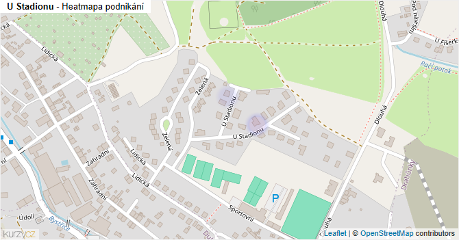 U Stadionu - mapa podnikání