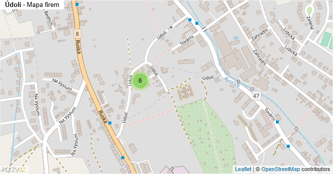 Údolí - mapa firem