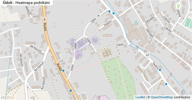 Údolí - mapa podnikání