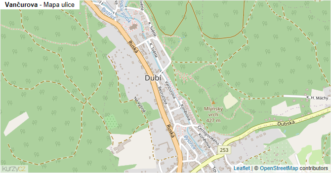 Vančurova - mapa ulice