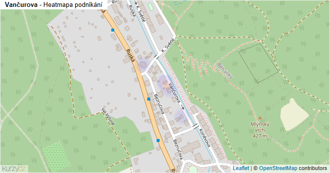 Vančurova - mapa podnikání