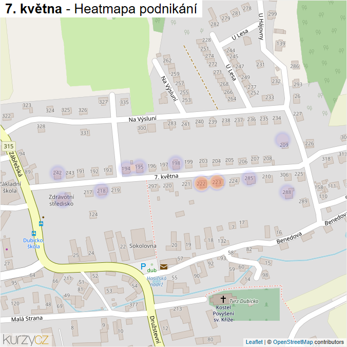 Mapa 7. května - Firmy v ulici.