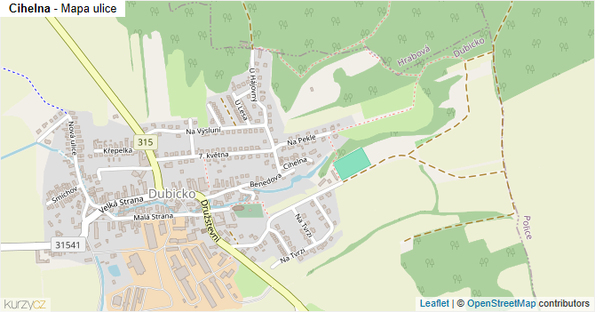 Cihelna - mapa ulice