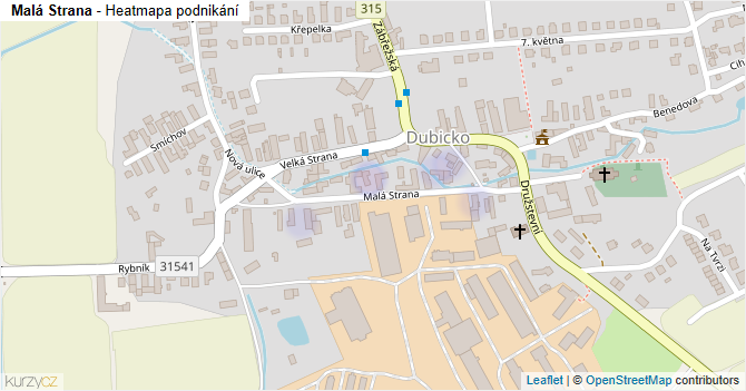 Malá Strana - mapa podnikání